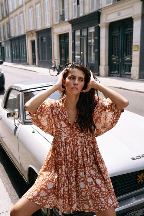 Kyra Mini Dress ~ Caramel