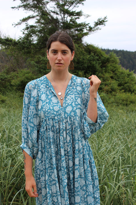 Kyra Midi Dress ~ Ocean Blue