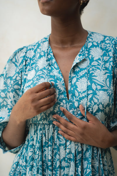 Kyra Midi Dress ~ Ocean Blue