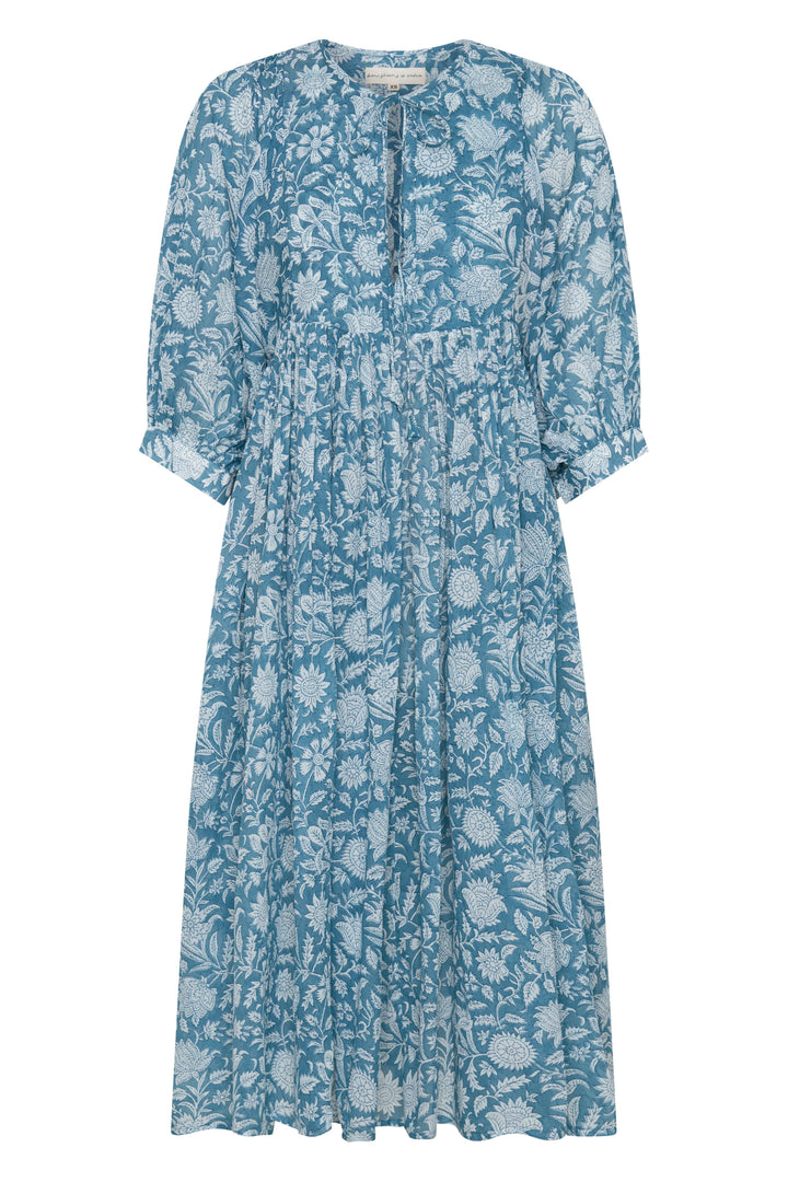 Kyra Midi Dress ~ Ocean Blue